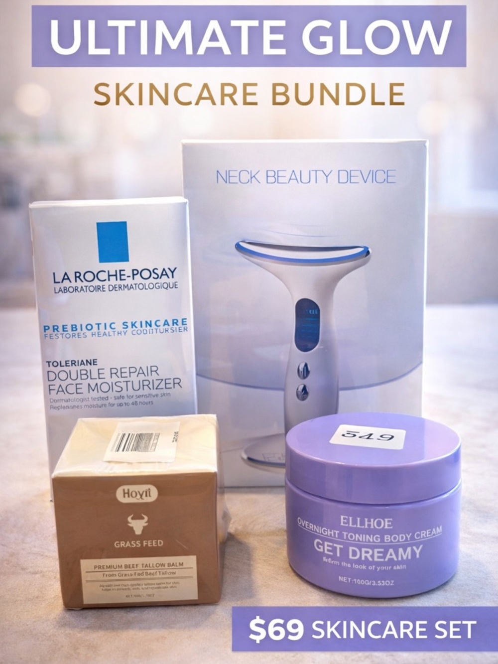 Ultimate Skincare Bundle La Roche Posay Neck Device Moisturizer Set